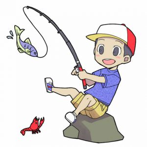 釣りをする子供